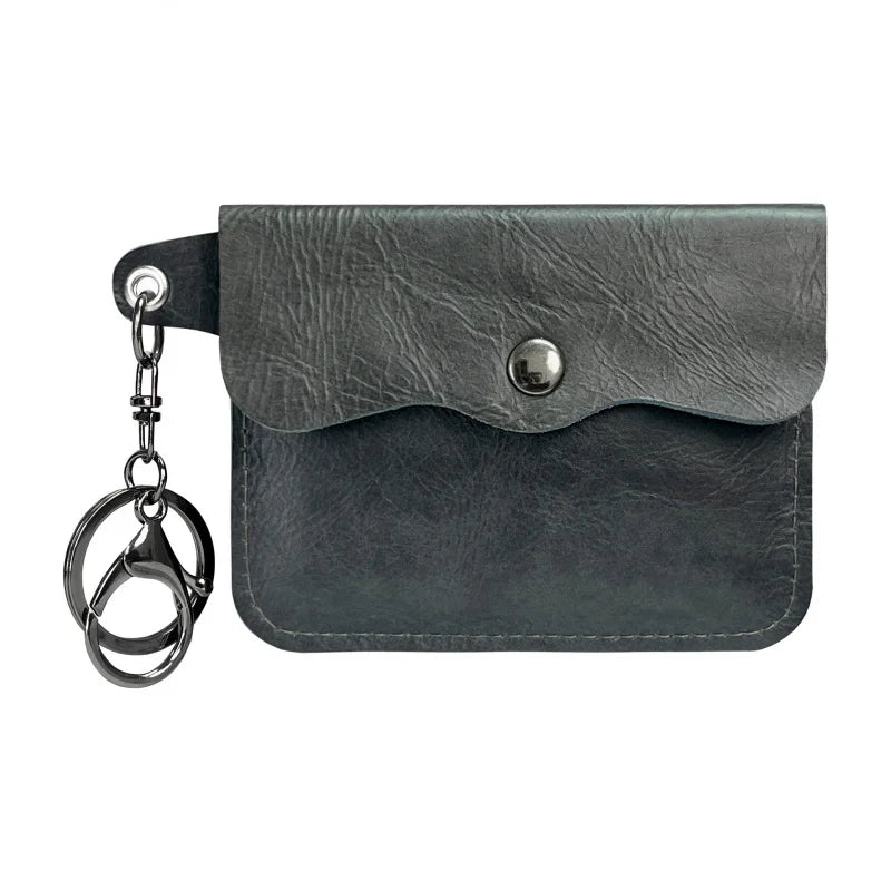 Porte-carte et porte-monnaie slim en cuir de vachette véritable avec porte-clés — photo 6