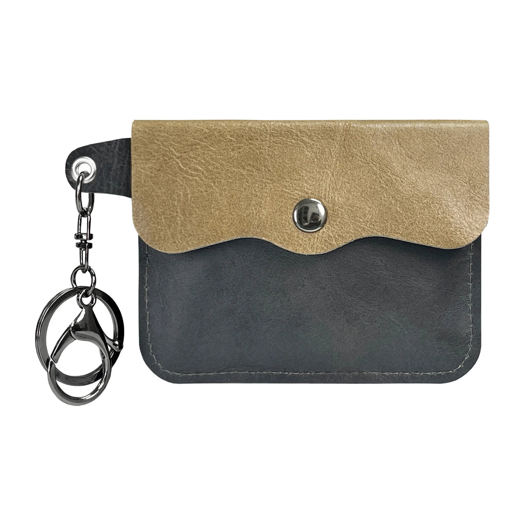 Porte-carte et porte-monnaie slim en cuir de vachette véritable avec porte-clés — photo 7