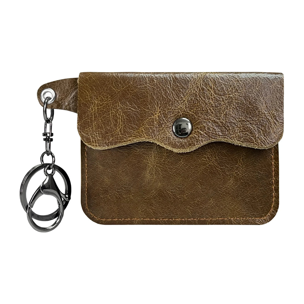 Porte-carte et porte-monnaie slim en cuir de vachette véritable avec porte-clés — photo 9