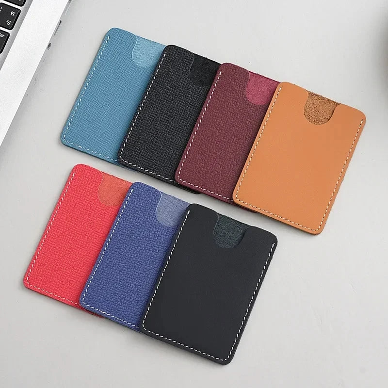 Porte-carte ultra-fin en cuir de vachette pleine fleur pour homme et femme — photo 2