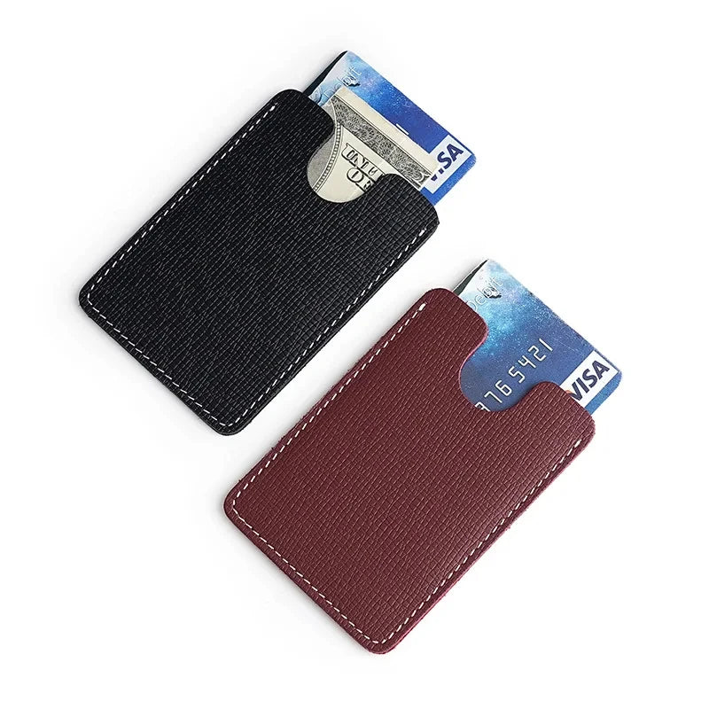 Porte-carte ultra-fin en cuir de vachette pleine fleur pour homme et femme — photo 3