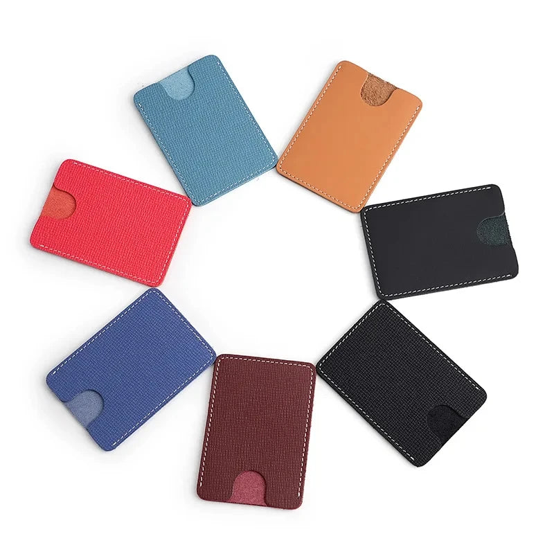 Porte-carte ultra-fin en cuir de vachette pleine fleur pour homme et femme — photo 6