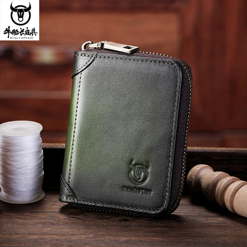 Porte-carte en cuir véritable avec protection RFID et zip — photo 10