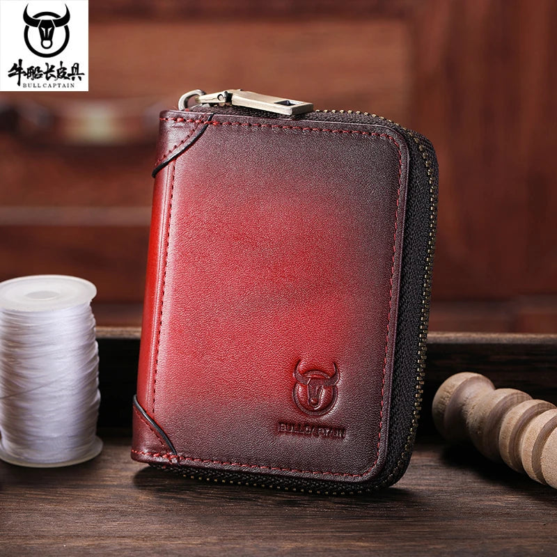 Porte-carte en cuir véritable avec protection RFID et zip — photo 7