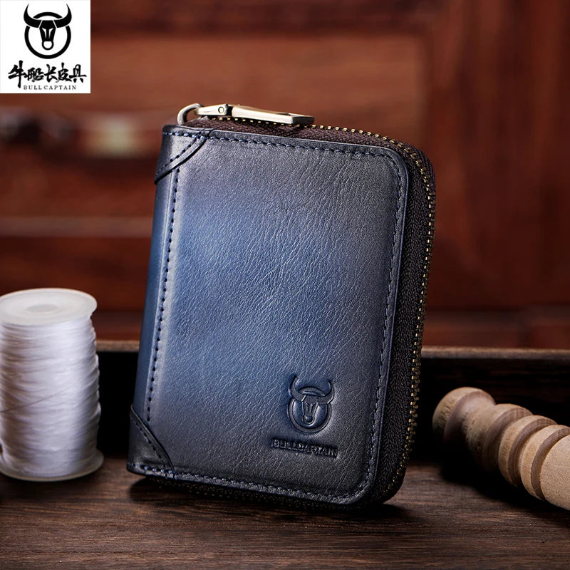 Porte-carte en cuir véritable avec protection RFID et zip — photo 8
