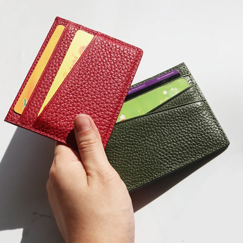Porte-carte en cuir de vachette véritable personnalisable – Luxe minimaliste — photo 1