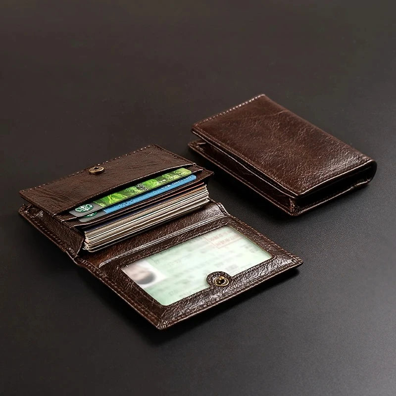 Porte-carte en cuir de vachette avec protection RFID - haute capacité — photo 1