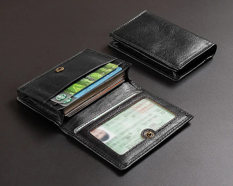 Porte-carte en cuir de vachette avec protection RFID - haute capacité — photo 11
