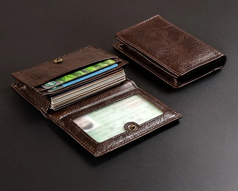 Porte-carte en cuir de vachette avec protection RFID - haute capacité — photo 9
