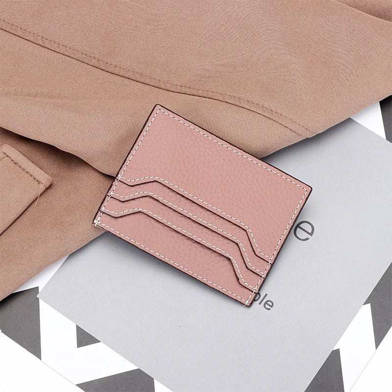 Porte-carte en cuir véritable avec fermeture éclair - style épuré et unisexe — photo 13