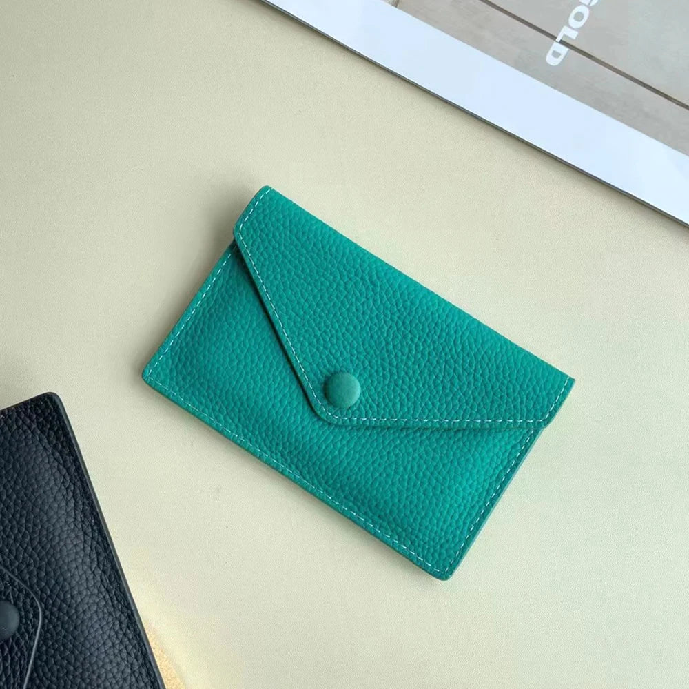 Porte-carte enveloppe en cuir de vachette véritable - élégance minimaliste — photo 10