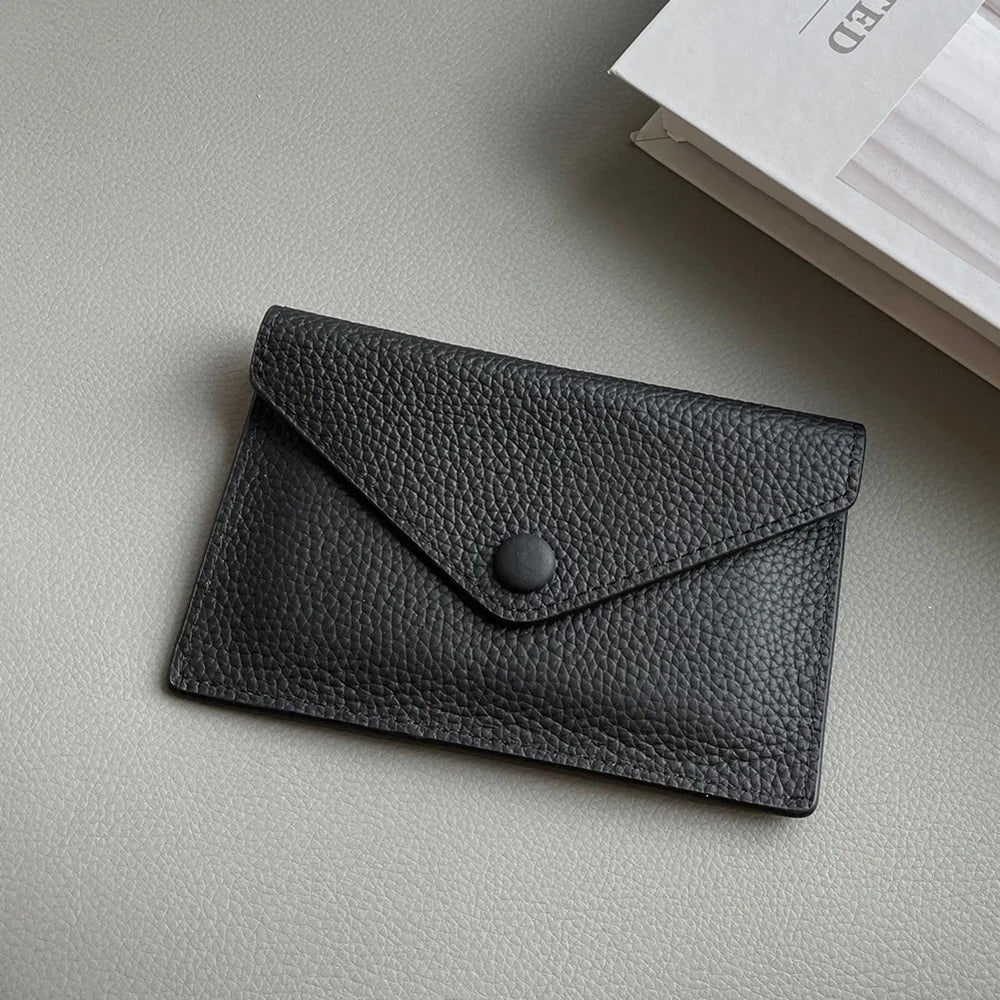 Porte-carte enveloppe en cuir de vachette véritable - élégance minimaliste — photo 11