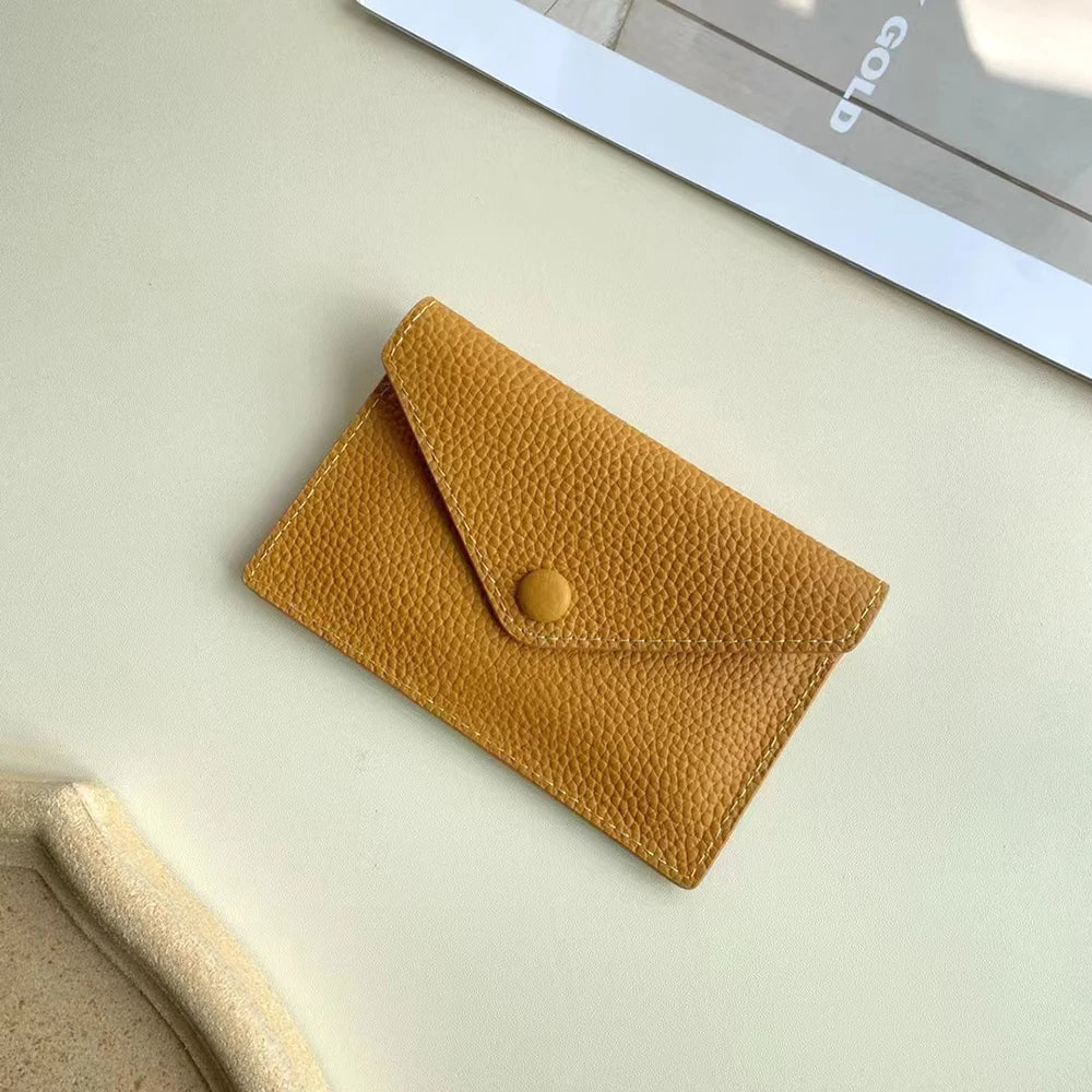 Porte-carte enveloppe en cuir de vachette véritable - élégance minimaliste — photo 15