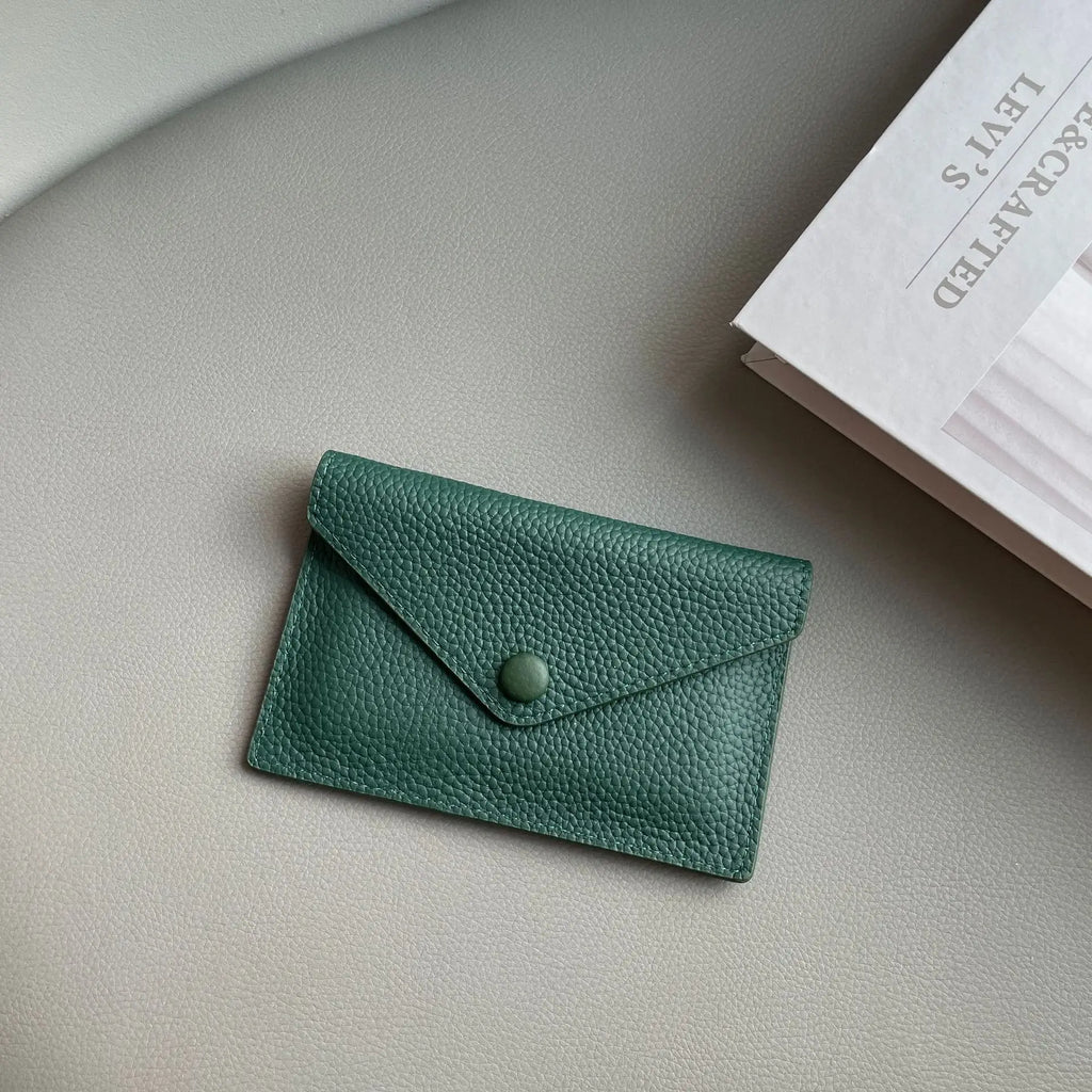 Porte-carte enveloppe en cuir de vachette véritable - élégance minimaliste — photo 7