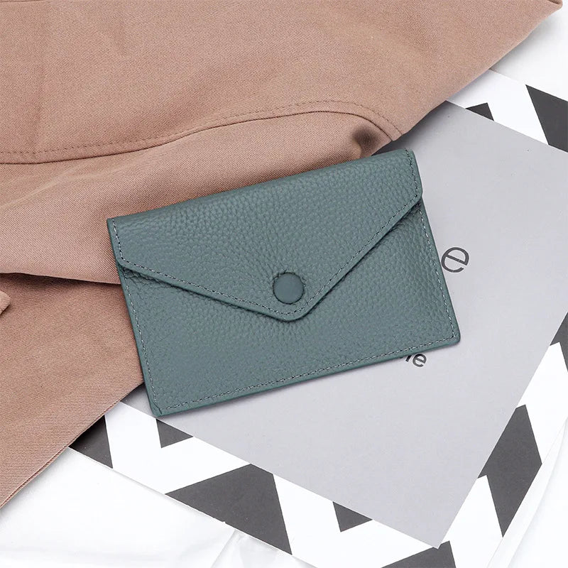 Porte-carte enveloppe en cuir de vachette véritable - élégance minimaliste — photo 8