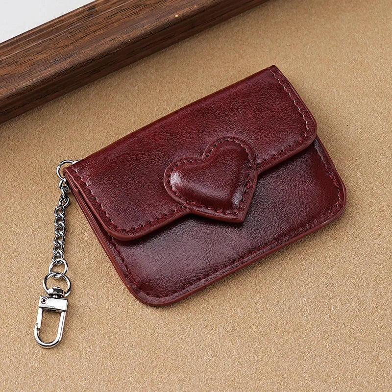Porte-carte en cuir PU avec motif cœur pour femme — photo 10