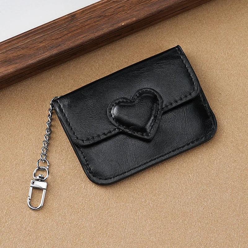 Porte-carte en cuir PU avec motif cœur pour femme — photo 11