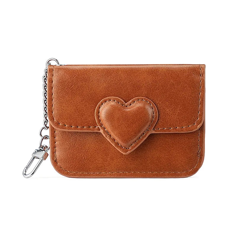 Porte-carte en cuir PU avec motif cœur pour femme — photo 5