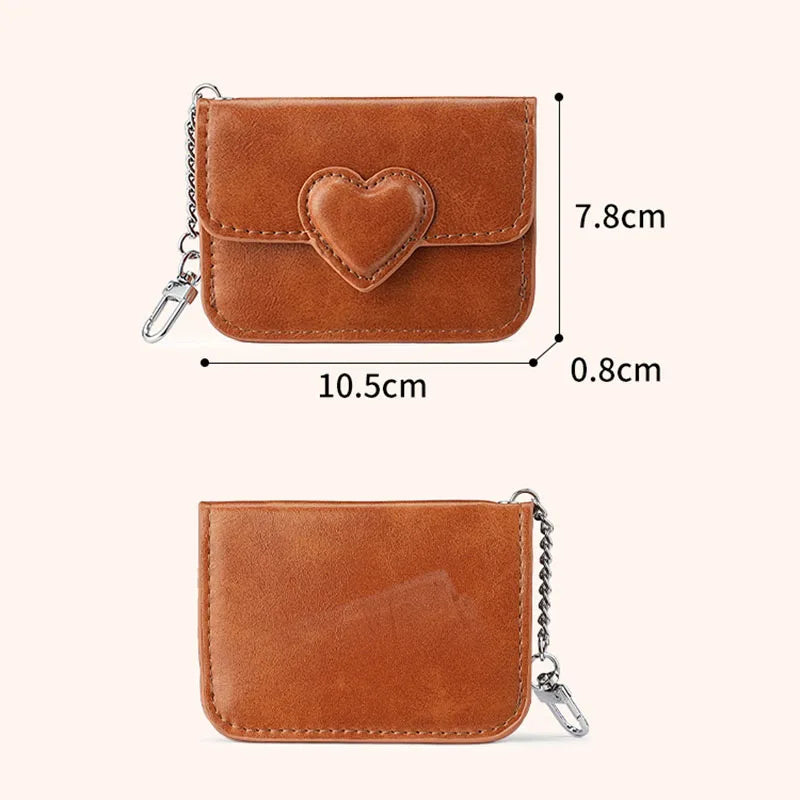 Porte-carte en cuir PU avec motif cœur pour femme — photo 6