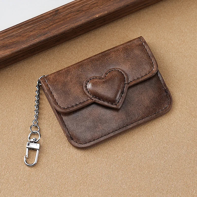 Porte-carte en cuir PU avec motif cœur pour femme — photo 8 Image