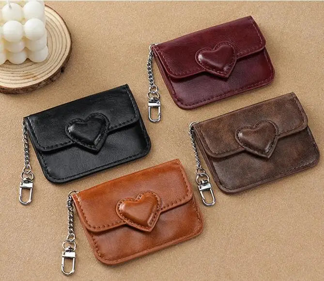 Porte-carte en cuir PU avec motif cœur pour femme — photo 9