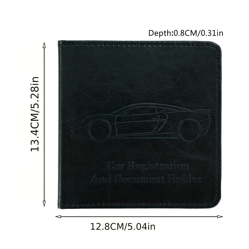 Porte-carte grise gaufré silhouette de voiture, PU souple