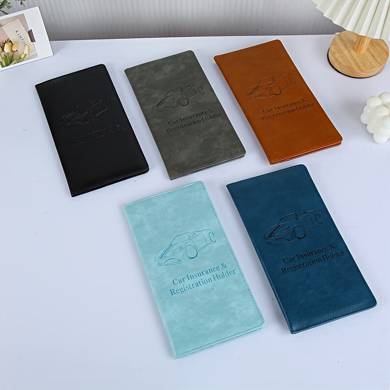 Porte-carte grise vertical 24 cm, gaufré, cinq coloris mats