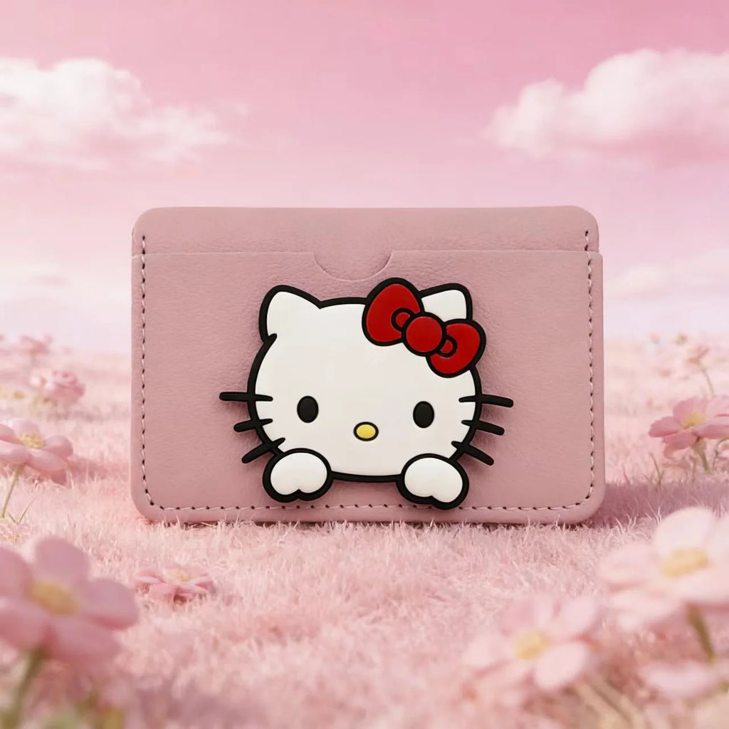 Porte-carte Sanrio Hello Kitty en cuir PU avec motif cartoon pour femme — photo 3