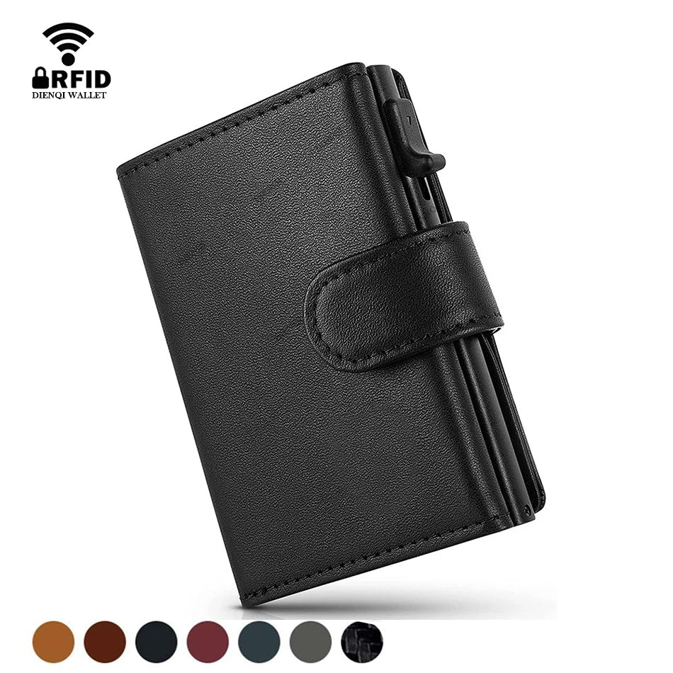 Porte-carte luxe en cuir et fibre de carbone avec protection RFID — photo 3