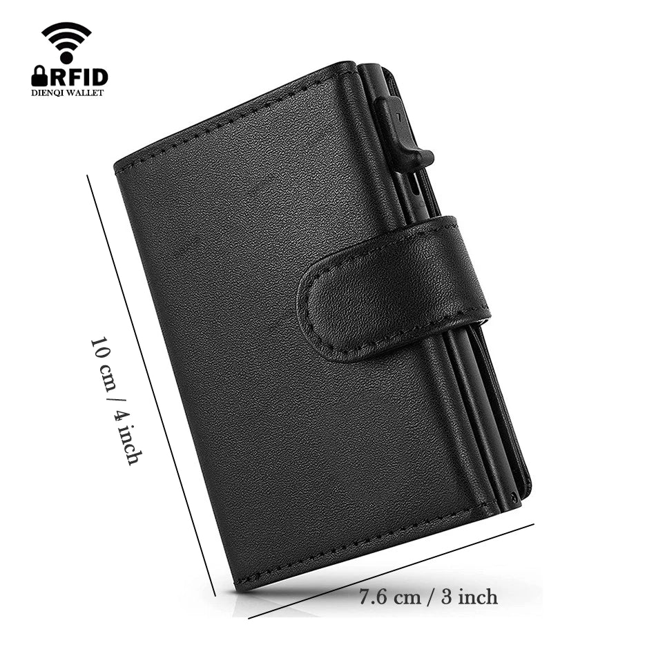 Porte-carte luxe en cuir et fibre de carbone avec protection RFID — photo 5