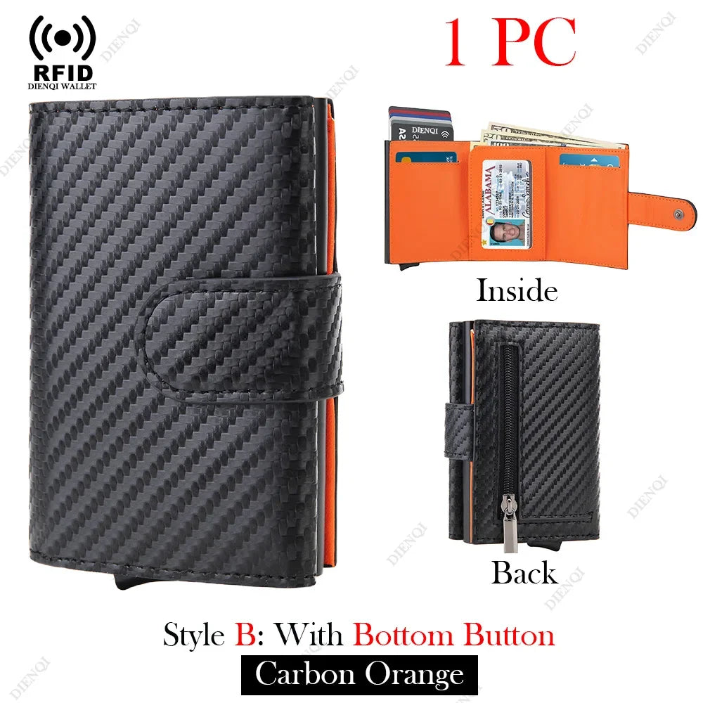 Porte-carte luxe en cuir et fibre de carbone avec protection RFID — photo 7