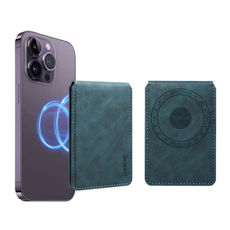 Porte-carte magnétique bifold en cuir PU avec protection RFID pour smartphone — photo 4