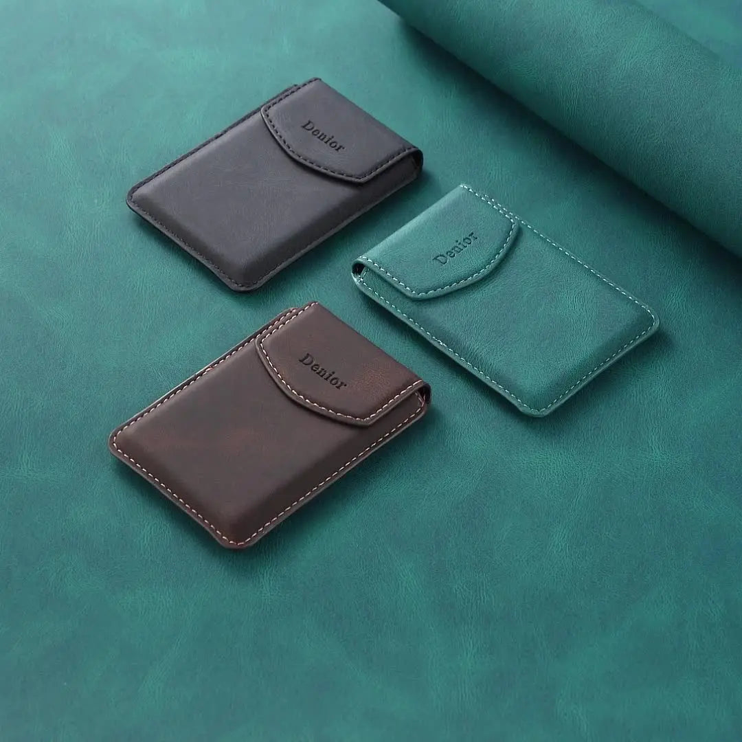 Porte-carte magnétique ultra-fin en cuir synthétique avec fermeture aimantée — photo 1
