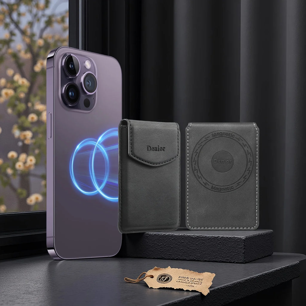 Porte-carte magnétique ultra-fin en cuir synthétique avec fermeture aimantée — photo 2