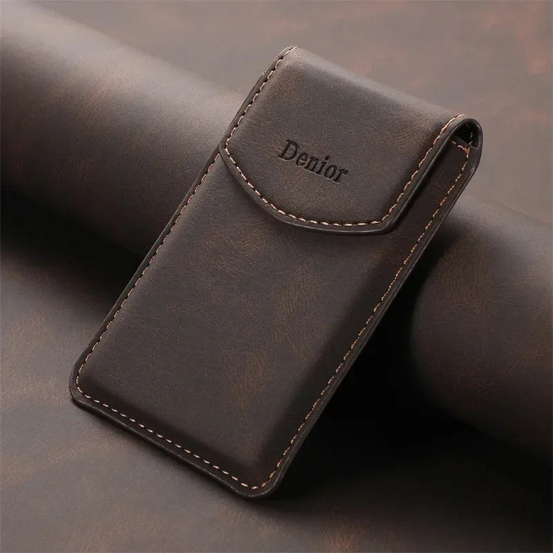 Porte-carte magnétique ultra-fin en cuir synthétique avec fermeture aimantée — photo 4 Image