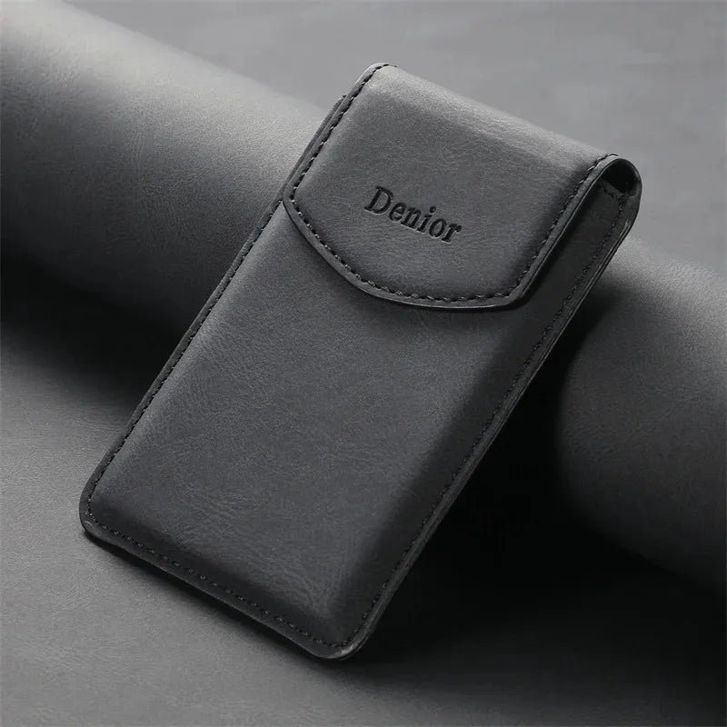 Porte-carte magnétique ultra-fin en cuir synthétique avec fermeture aimantée — photo 5 Image