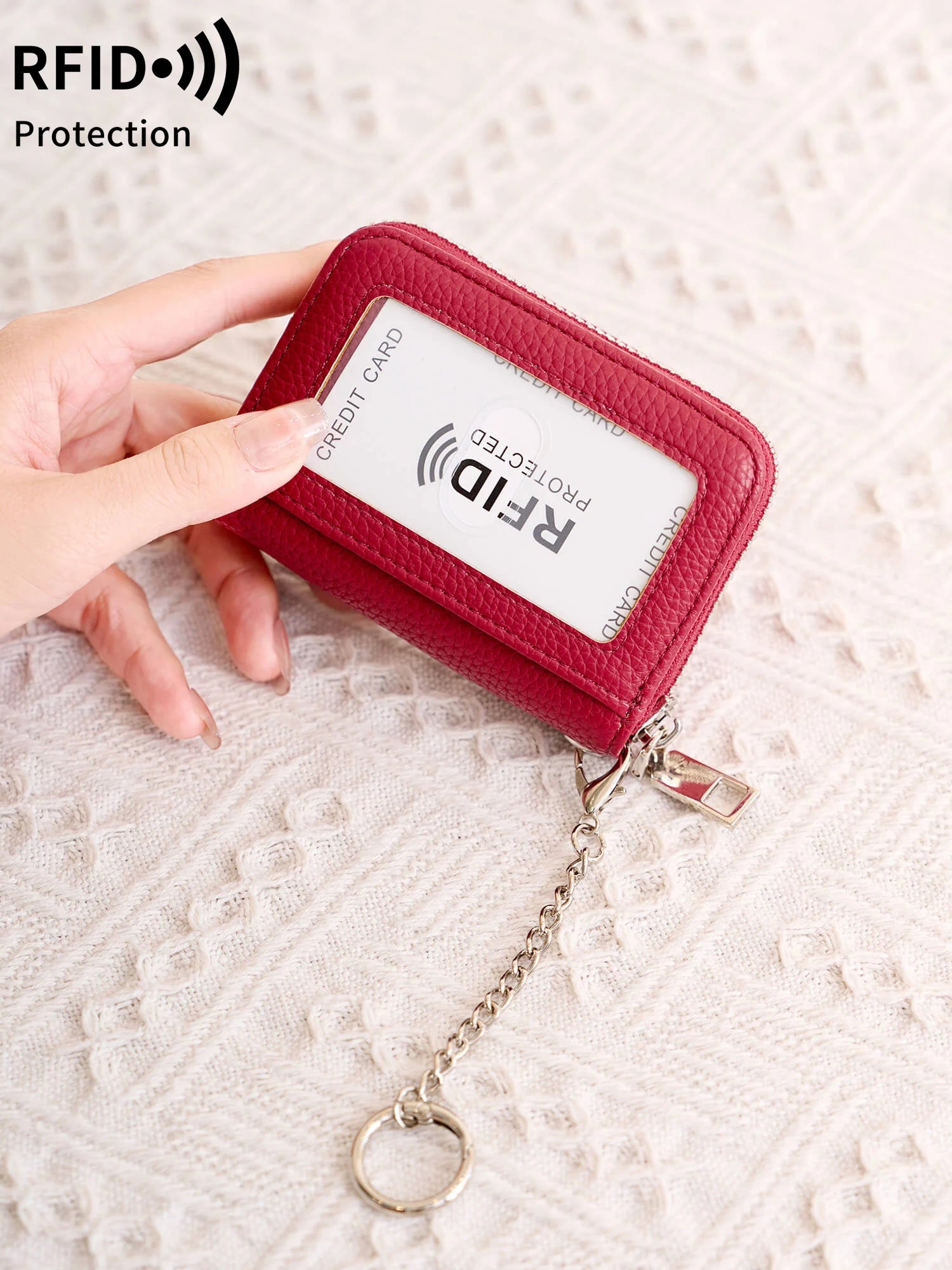 Porte-carte en accordéon avec protection RFID et porte-clés — photo 5 Image
