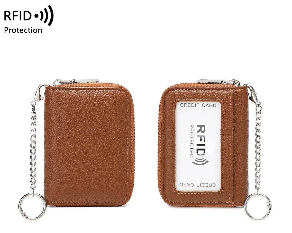 Porte-carte en accordéon avec protection RFID et porte-clés — photo 9