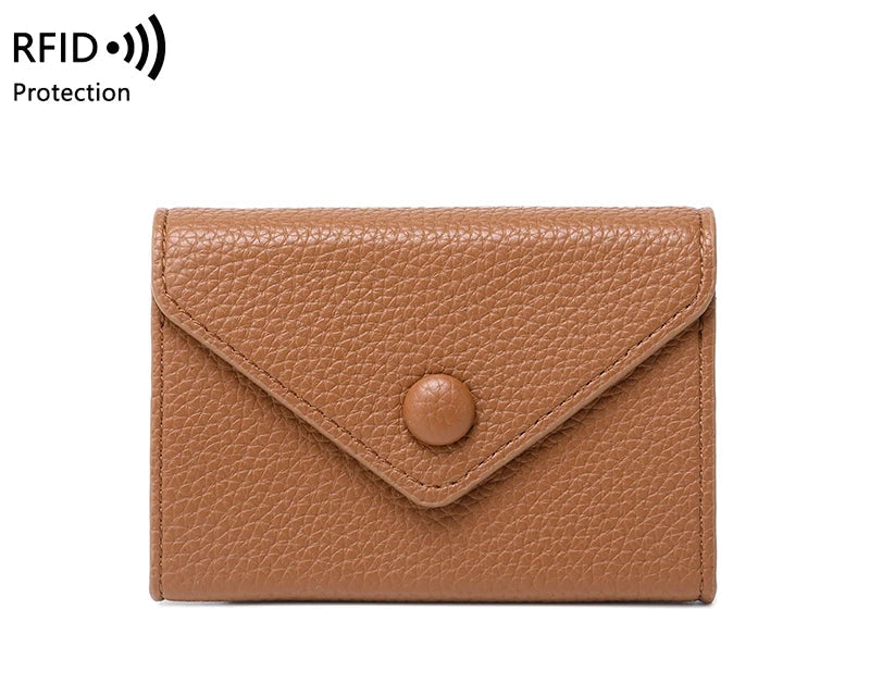 Porte-carte antivol RFID en cuir litchi pour femme — photo 10
