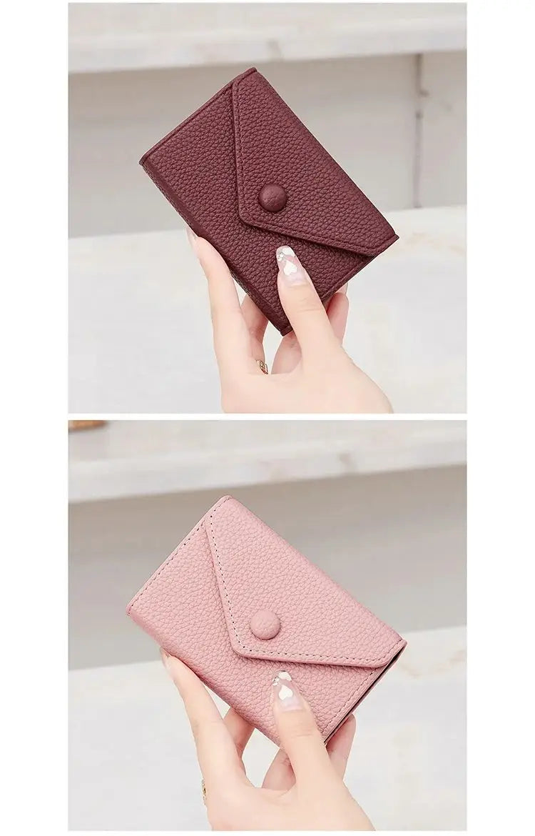 Porte-carte antivol RFID en cuir litchi pour femme — photo 4