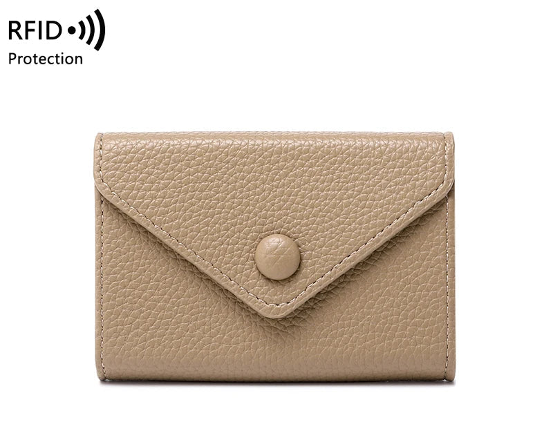 Porte-carte antivol RFID en cuir litchi pour femme — photo 6