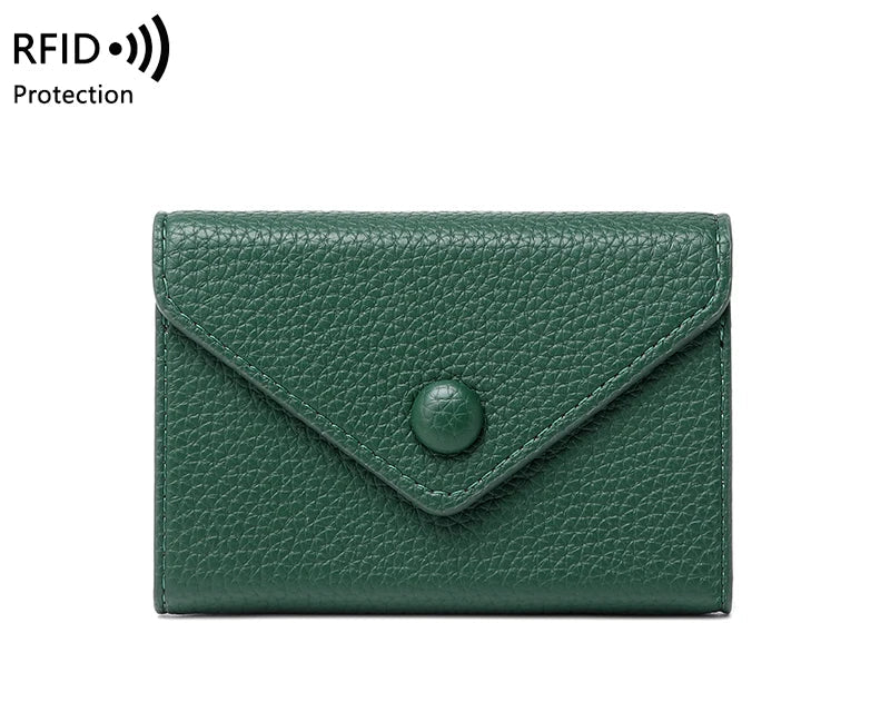 Porte-carte antivol RFID en cuir litchi pour femme — photo 7