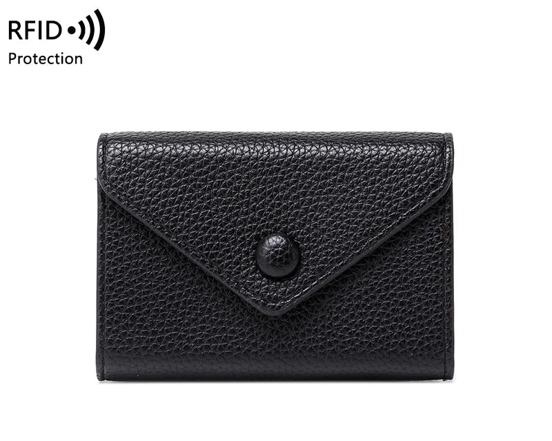 Porte-carte antivol RFID en cuir litchi pour femme — photo 9