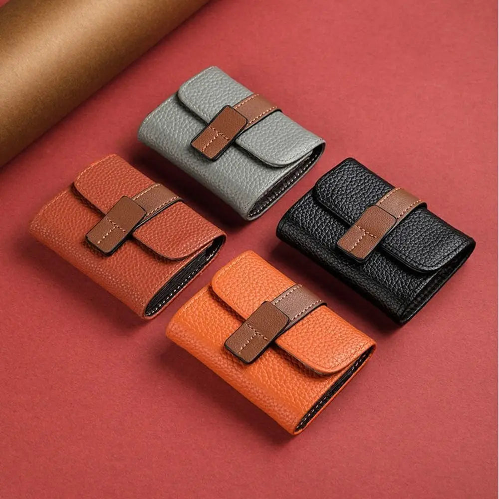 Porte-cartes accordéon en simili cuir avec compartiments multiples et fermeture pression — photo 3