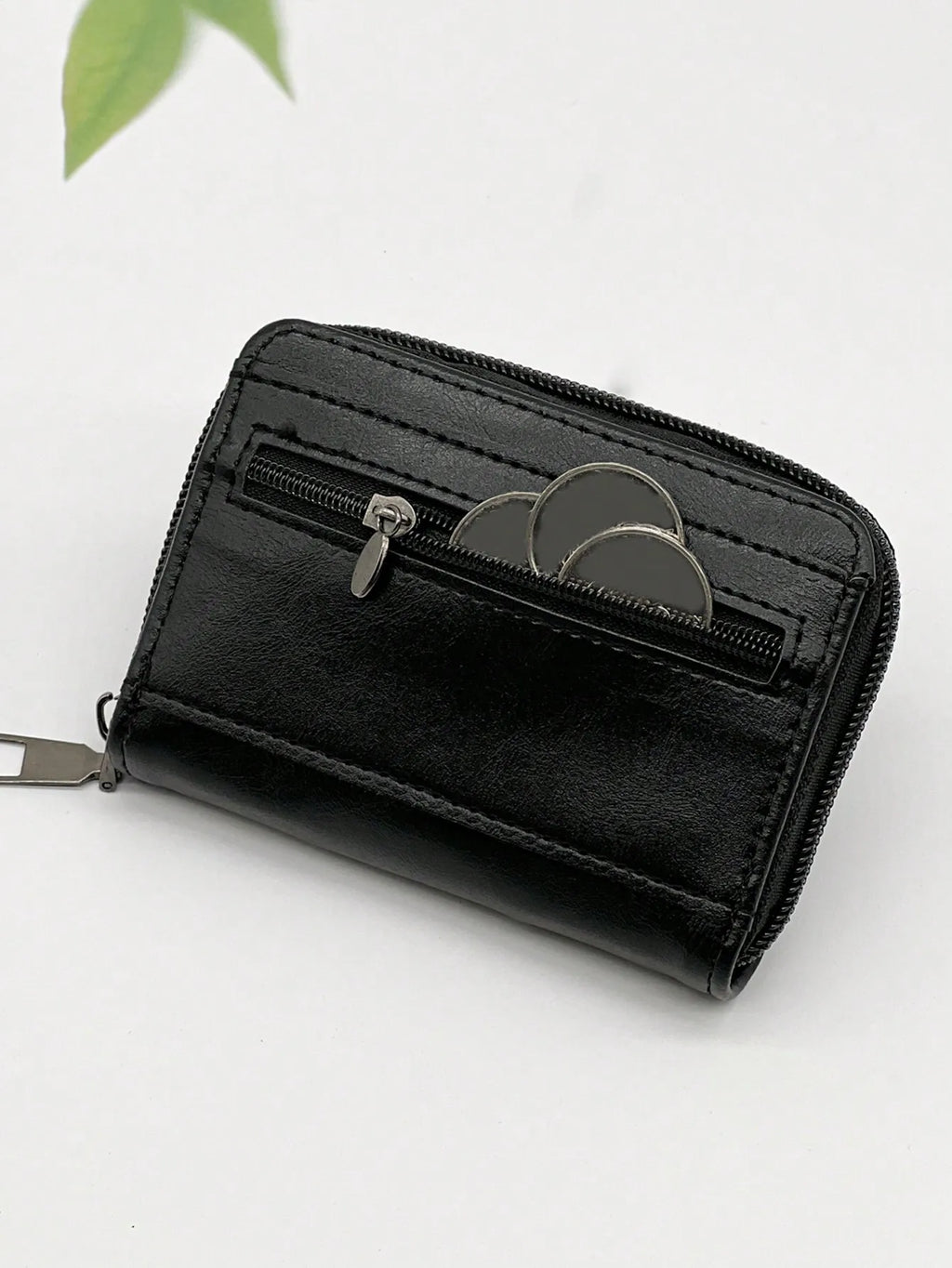 Porte-cartes accordéon rétro en simili cuir avec grande capacité et fermeture zippée — photo 6