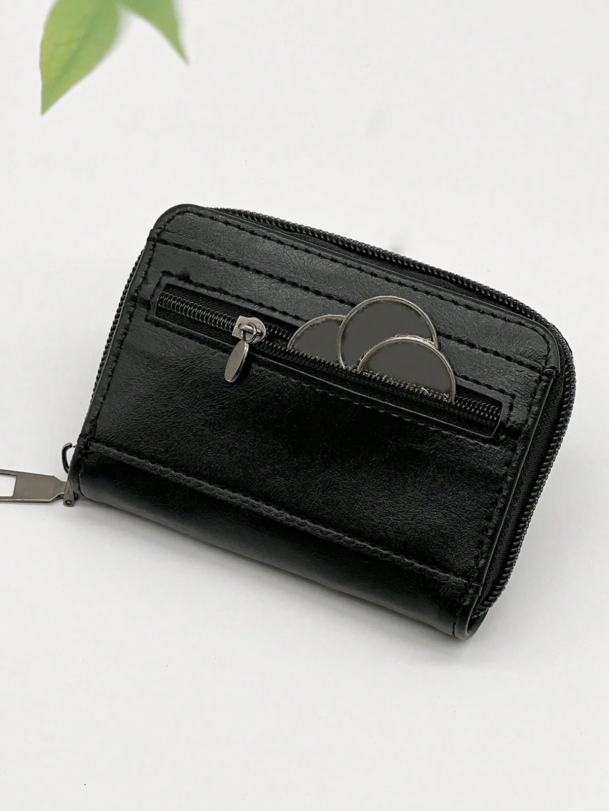 Porte-cartes accordéon rétro en simili cuir avec grande capacité et fermeture zippée — photo 6