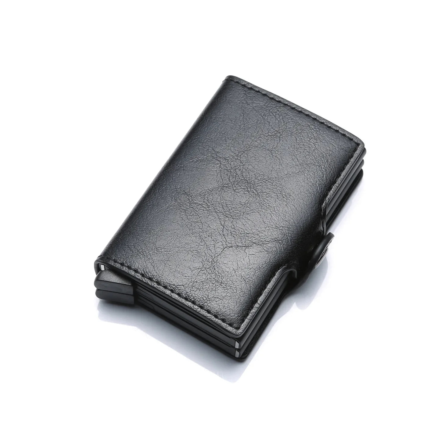 Porte-cartes slim en aluminium et cuir PU effet carbone avec capacité 14 cartes — photo 5 Image