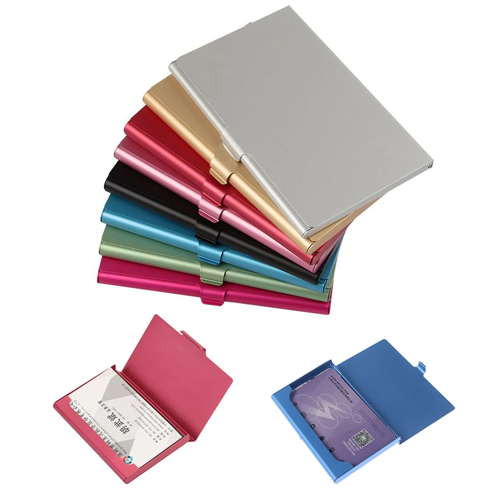Porte-cartes en aluminium ultra fin étui cartes de visite et cartes bancaires compact — photo 2