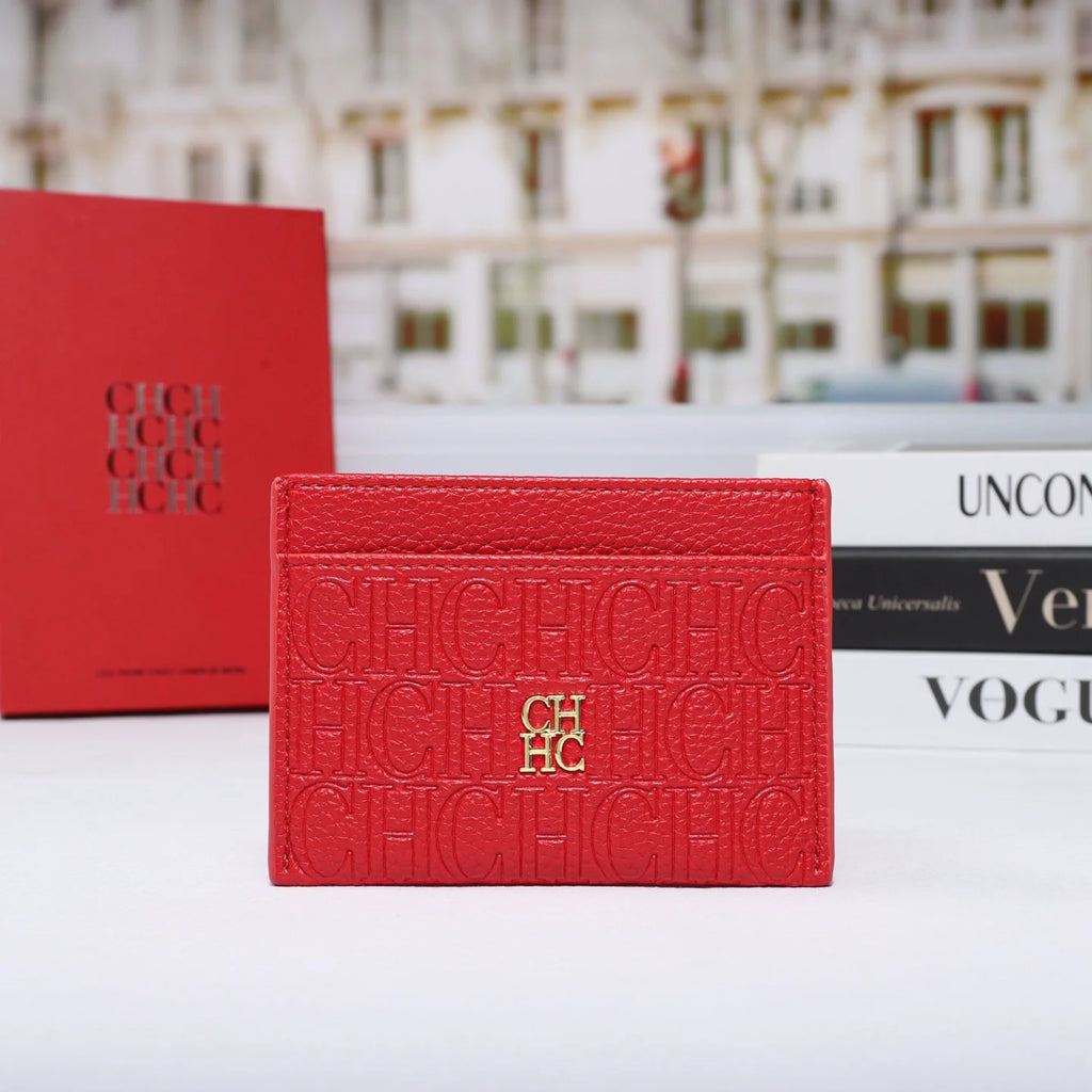 Porte-cartes classique  ultra-mince avec design lettre et texture cuir — photo 10
