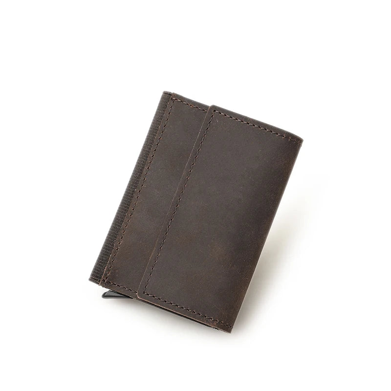 Porte-Cartes en Cuir Crazy Horse - Sécurité Aluminium & Style Vintage — photo 6
